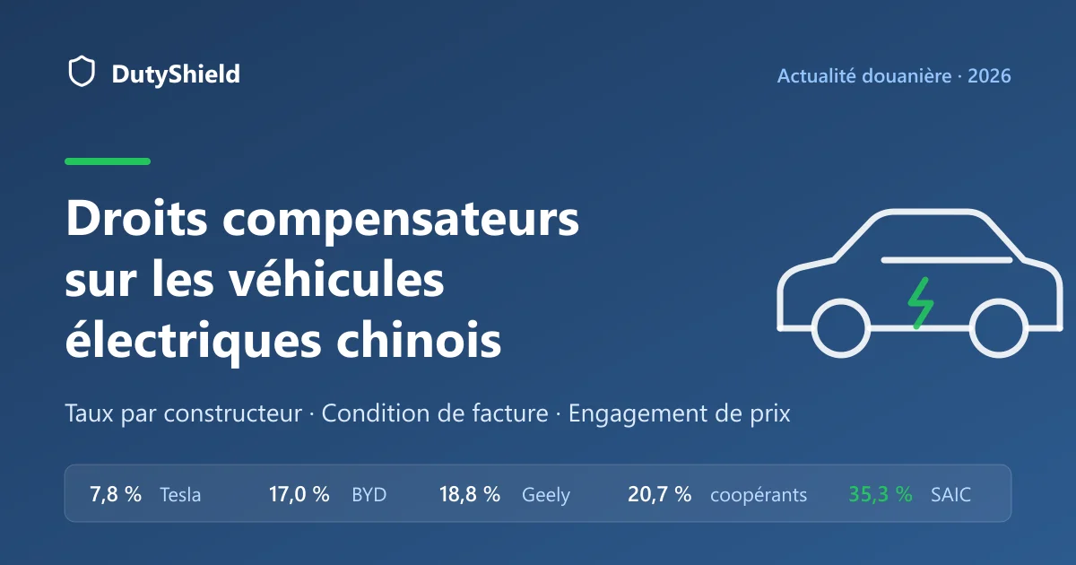 Droits compensateurs sur les véhicules électriques chinois : taux par constructeur de 7,8 % à 35,3 %