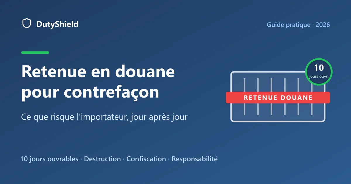 Retenue en douane pour contrefaçon : chronologie et risques pour l'importateur
